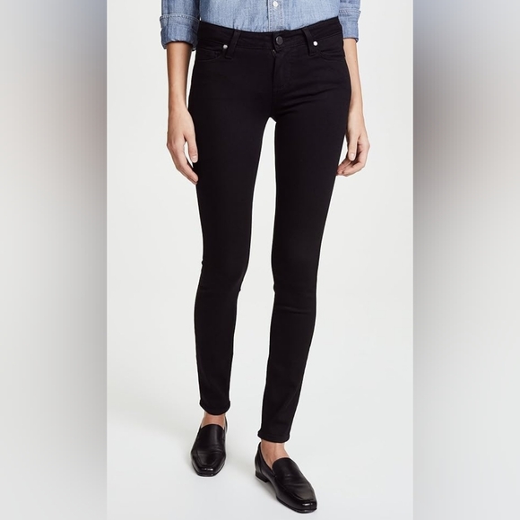 PAIGE Denim - PAIGE Verdugo Ultra Skinny Jeans Black Overdye Size 28 High Rise Stretch Denim